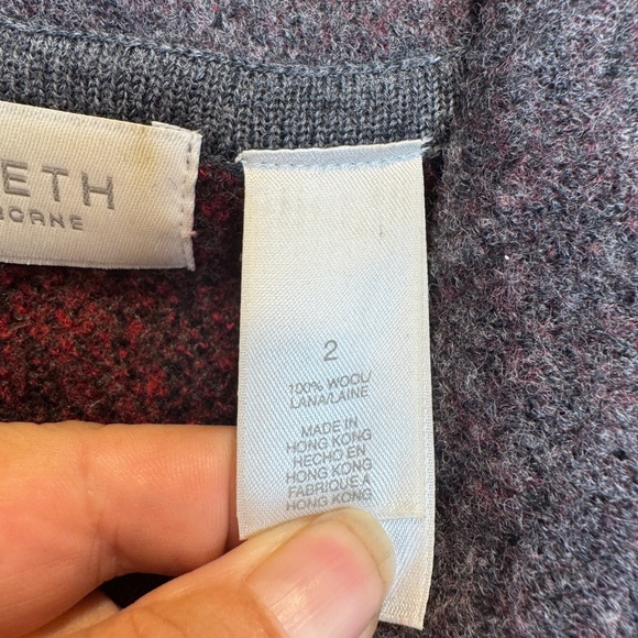 Elisabeth by Liz Claiborne Jacket Womens Size 2X Colorblock Red Gray 100% Wool - Picture 3 of 8